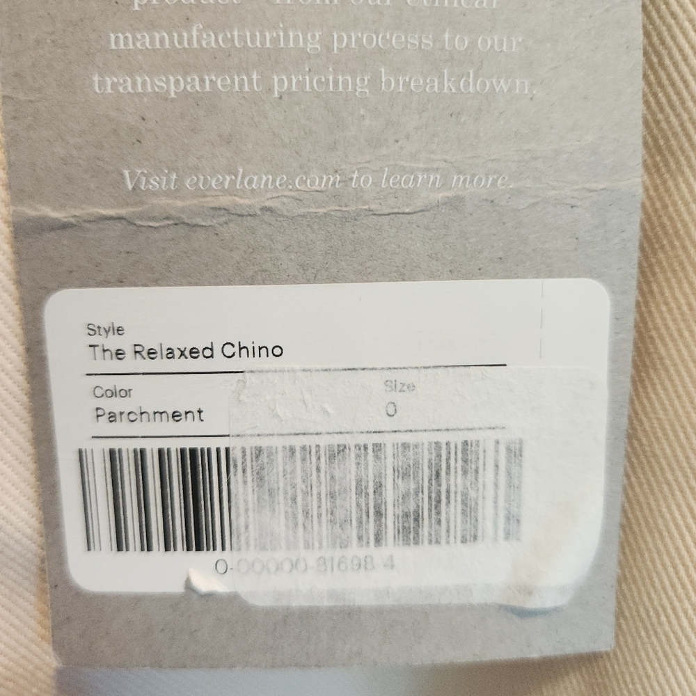 Everlane The Relaxed Chino Parchment Size 0 - Picture 7 of 8